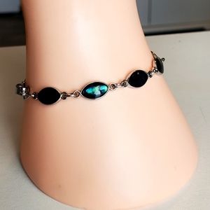 Vintage Silver Abalone Bracelet